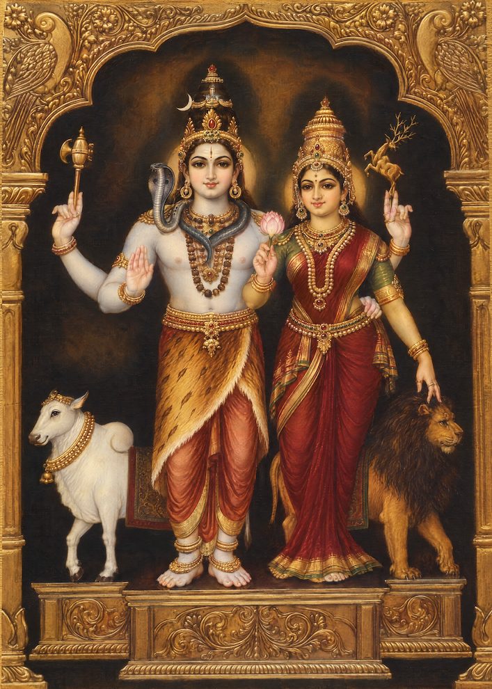 Shiva and Parvati Art Print